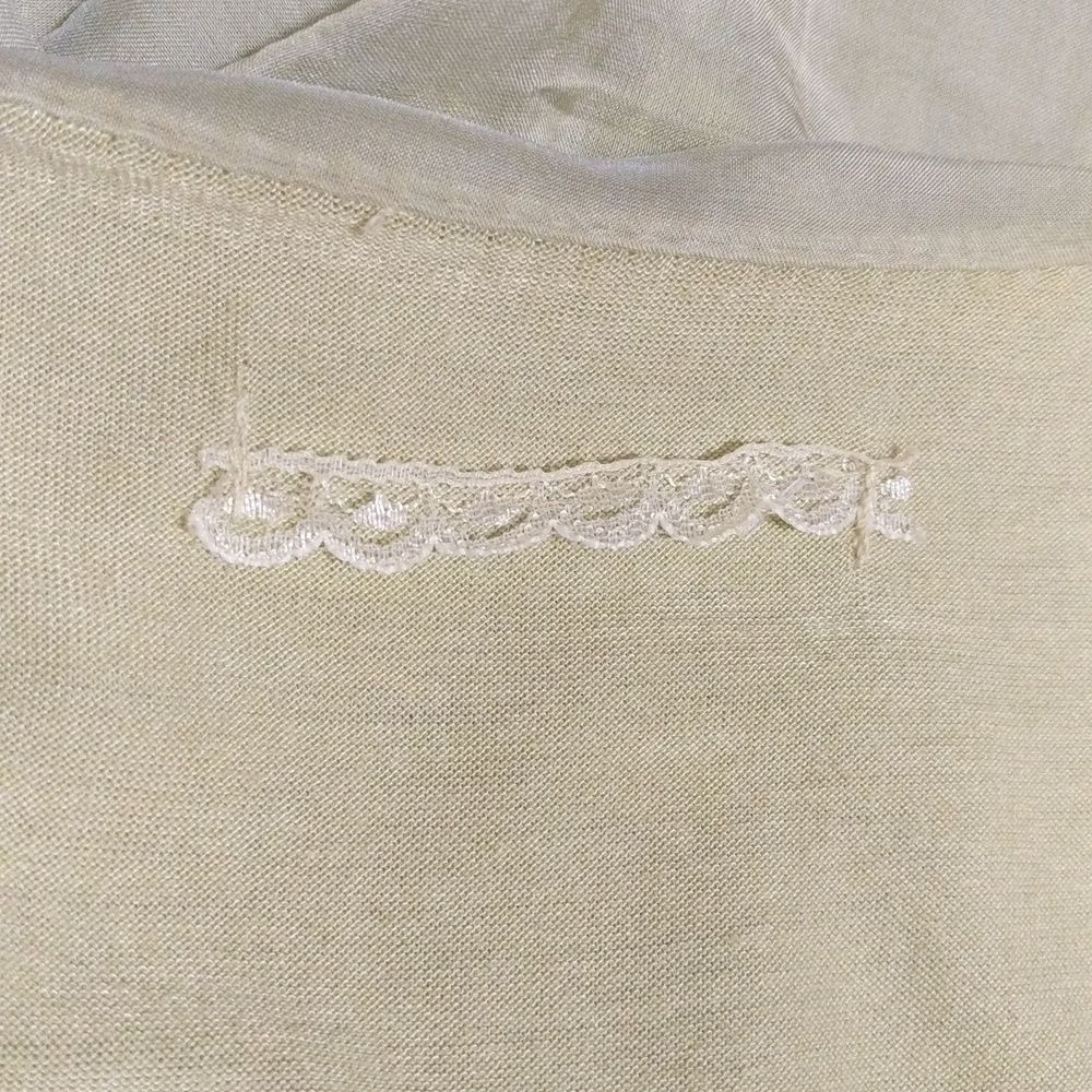 Unbranded heavily embroidered floral sheer overlay blouse top Italy M/L - Picture 5 of 8